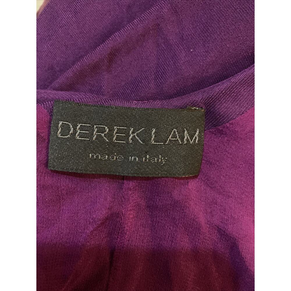 Derek Lam Fitted Knee Length Solid Purple Dress 6 - image 2